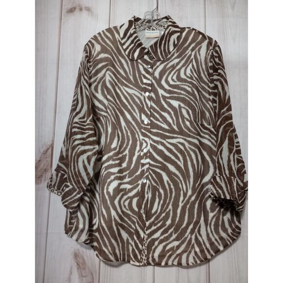 2 For 30 Alfred Dunner Blouse Ladies 18 Semi Sheer‎ Lightweight - Picture 1 of 7